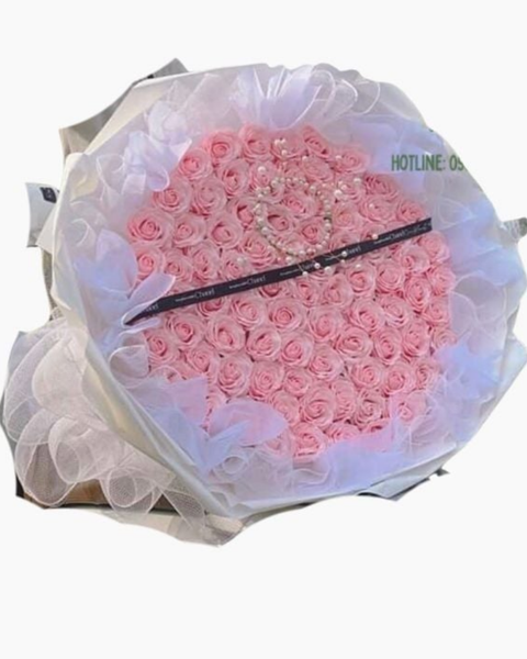Hoa Hồng: Bó Hoa 200 Bông Hồng Phấn - HST38 - Hoa 8/3