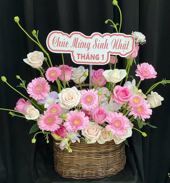 Giỏ Hoa Khai Trương để bàn đẹp: Giỏ Hoa Thân Thương- HG91