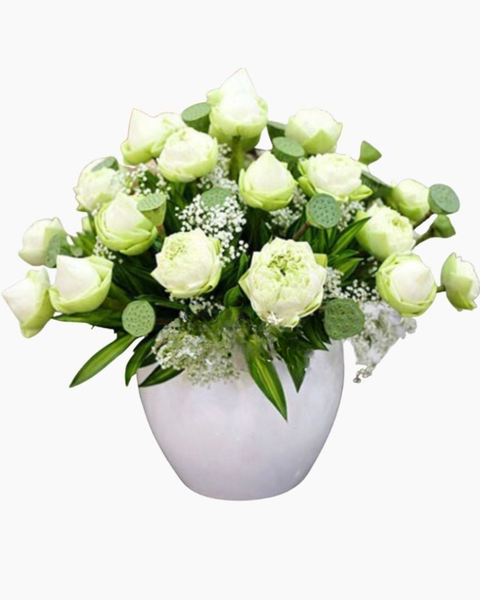 Mẫu Hoa Sen: Bình Hoa Sen - Hoa tặng mẹ - HCB32