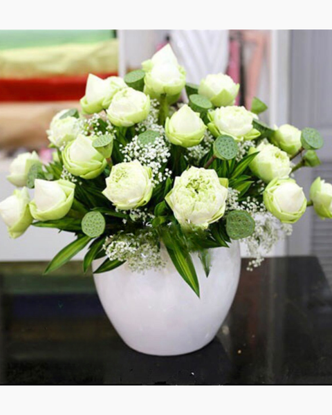 Mẫu Hoa Sen: Bình Hoa Sen - Hoa tặng mẹ - HCB32