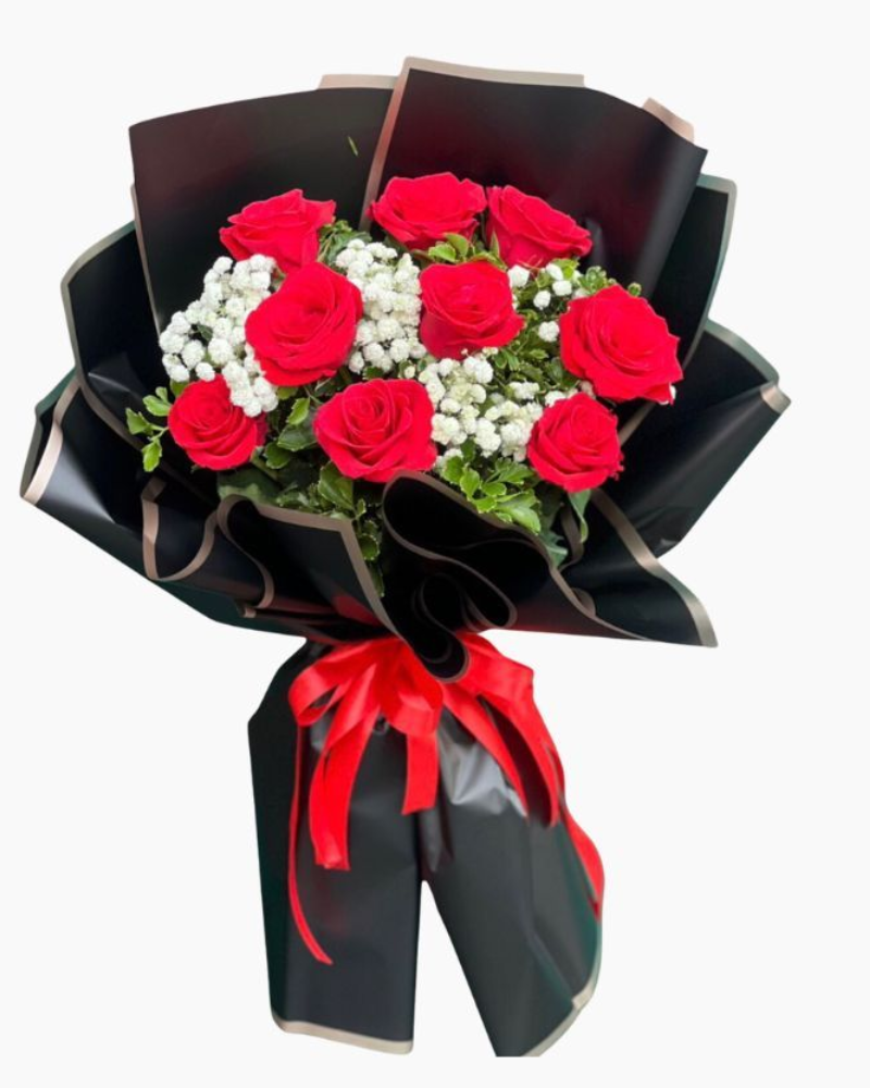  Bó Hoa Hồng Đỏ 9 Hoa - HBD248 - Hoa Hồng 20/10 