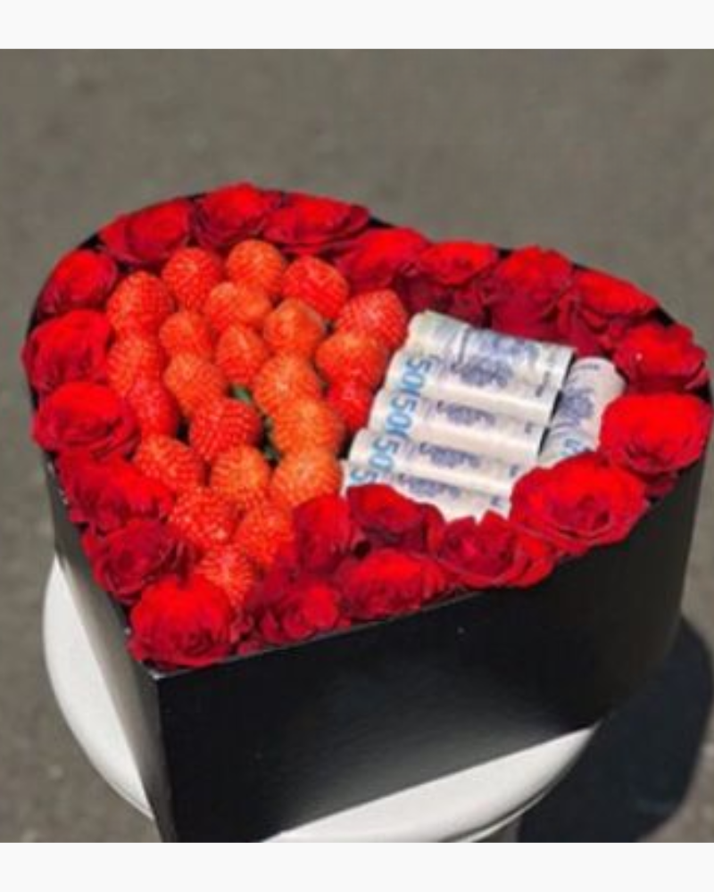  Hộp Quà Dâu Tây Mix Hoa Hồng - HH50 - Hoa 20/10 