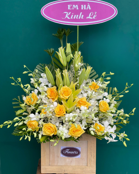 Mẫu Hoa Tươi Đẹp Được Nhiều Người Yêu Thích Nhất: Giỏ hoa tươi Nhớ Thương - GHV14