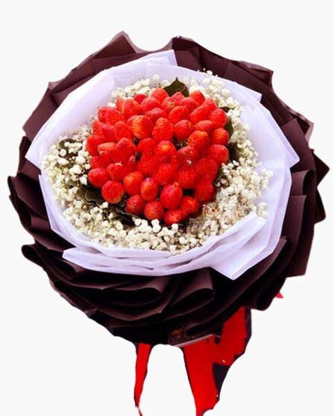 Hoa Trái Cây Tươi: Quà Tặng Khai Trương, Sinh Nhật, Thăm Bệnh: Bó Dâu Yêu - TC12 - Hoa 20/10 trái cây tặng phụ nữ Việt Nam