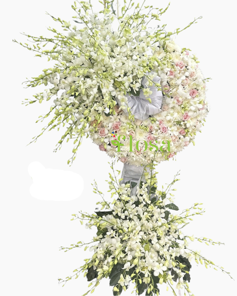 Mẫu Bó Hoa Bằng Tiền 500k Đẹp, Sang Chảnh Nhất: Vòng Tiếc Thương - HTL180