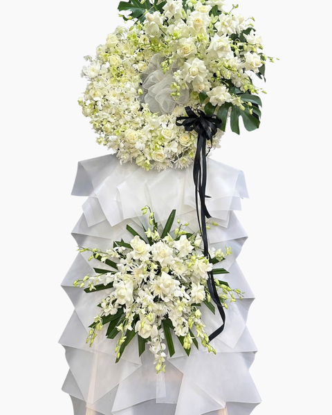 Mẫu Bó Hoa Bằng Tiền 500k Đẹp, Sang Chảnh Nhất:  Vòng Tiếc Thương   - HTL186 