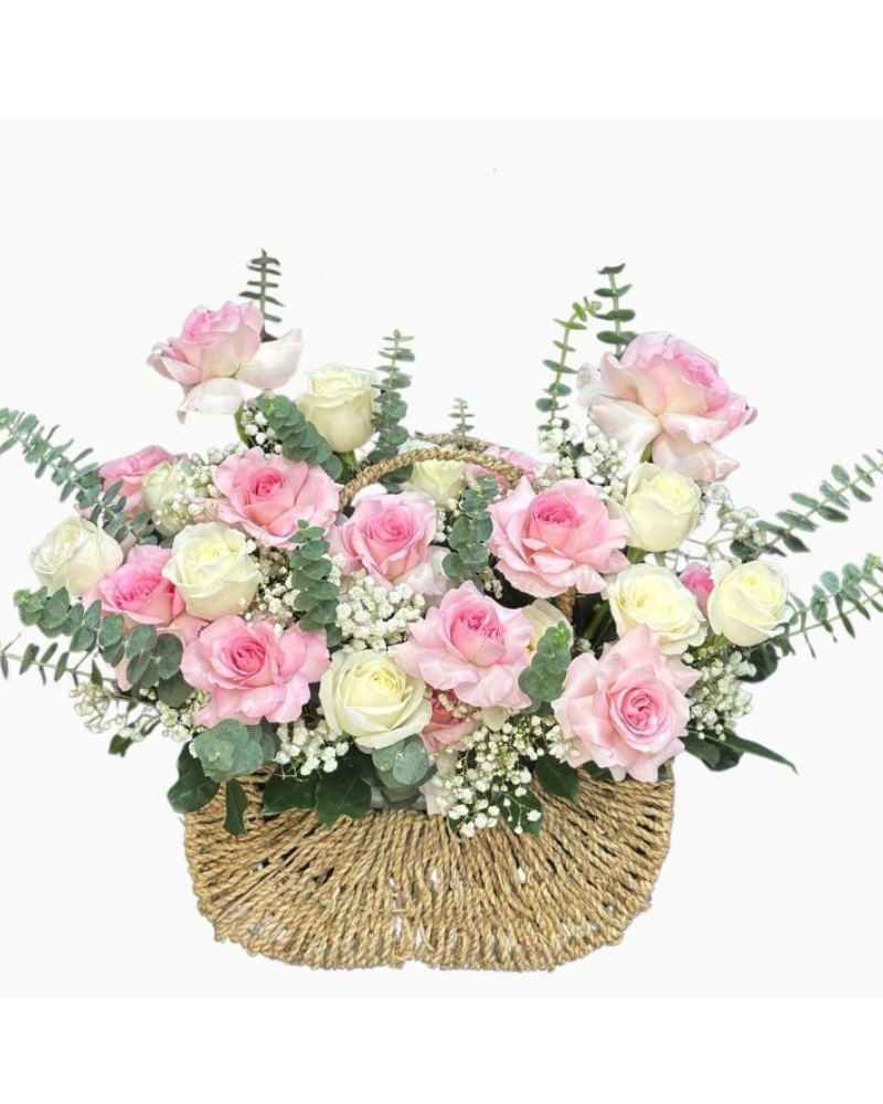  Hoa Giỏ Hồng Nhẹ Tình Thơ - Hoa 20/10 - HG69 