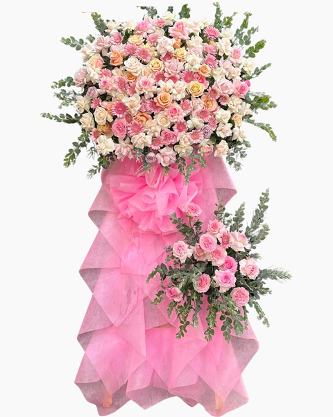 Hoa Chúc Mừng - Mẫu Lẵng Hoa, Kệ Hoa, Bó Hoa Đẹp Nhất: Kệ Hoa Hồng Thắm - HCM119