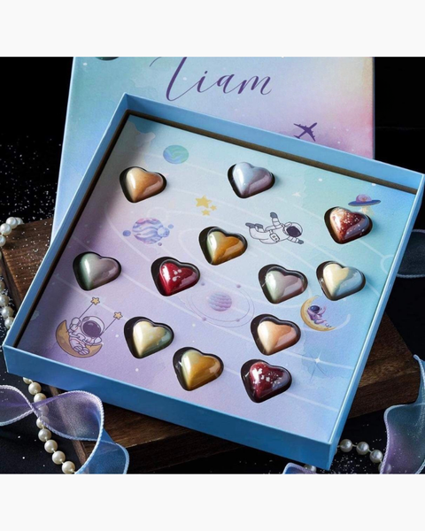 Hộp chocolate đẹp cho tình yêu ngọt ngào: Hộp Chocolate Vũ Trụ Xanh - HCCL08 - Quà Lễ Tình Nhân