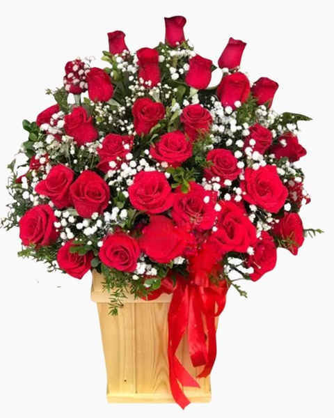 Mẫu Hoa Tươi Màu Đỏ dành cho tình yêu nồng cháy, niềm đam mê: My Dear - HCH34 - Hoa Hồng 20/10