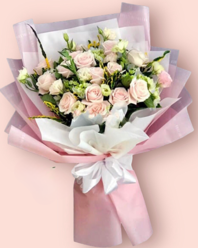  Thanh Khiết - HBD170 - Hoa Hồng 20/10 - Hoa Hồng Pastel và Hoa Cát Tường 