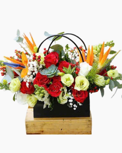 Mẫu Hoa Cát Tường: Giỏ Hoa Cát Tường Mừng Khai Trương - HG21