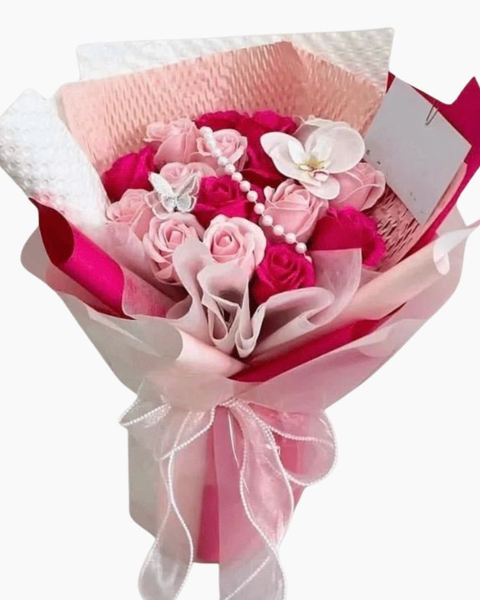 Hoa tặng người yêu đẹp nhất, bó hoa tặng bạn gái lãng mạn ý nghĩa: Bó Hoa Sáp Hồng Phai Mộng - HST57