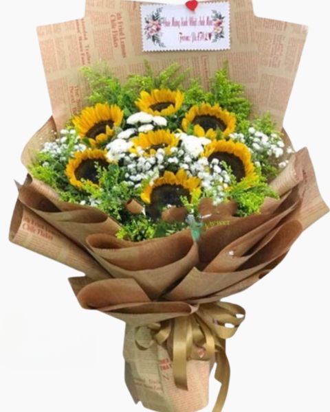 Mẫu Hoa Bó Dài: Bó Hoa Ánh Bình Minh - HBD144 - Hoa 20/10