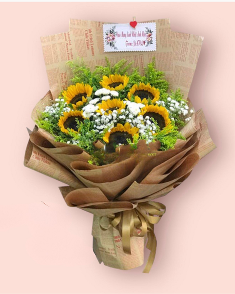 Mẫu Hoa Bó Dài: Bó Hoa Ánh Bình Minh - HBD144 - Hoa 20/10