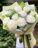  Bó Mẫu Đơn Trắng Tinh Khôi - HBD96 - Hoa 8/3 
