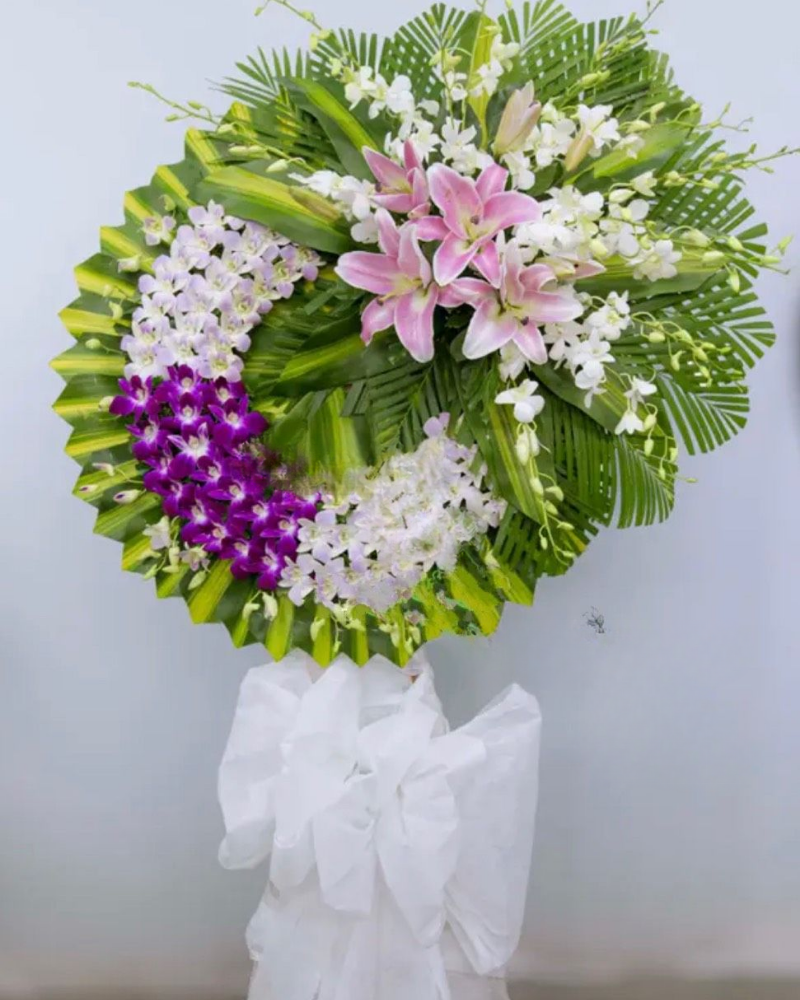  Vòng Hoa Viếng Đám Ma Giá Rẻ - HTL131 - Vòng Hoa Đám Tang 