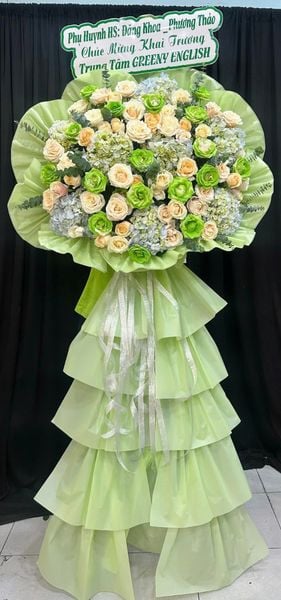 Lẵng Hoa Khai Trương Đẹp, Sang Trọng Ý Nghĩa - Giao Nhanh Toàn Quốc: Kệ Hoa Thanh Ngọc Khai Hoa - HCM151