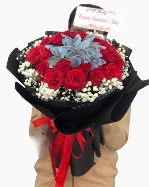 Hoa tặng người yêu đẹp nhất, bó hoa tặng bạn gái lãng mạn ý nghĩa: Flowers Money - BT30 - Hoa 8/3
