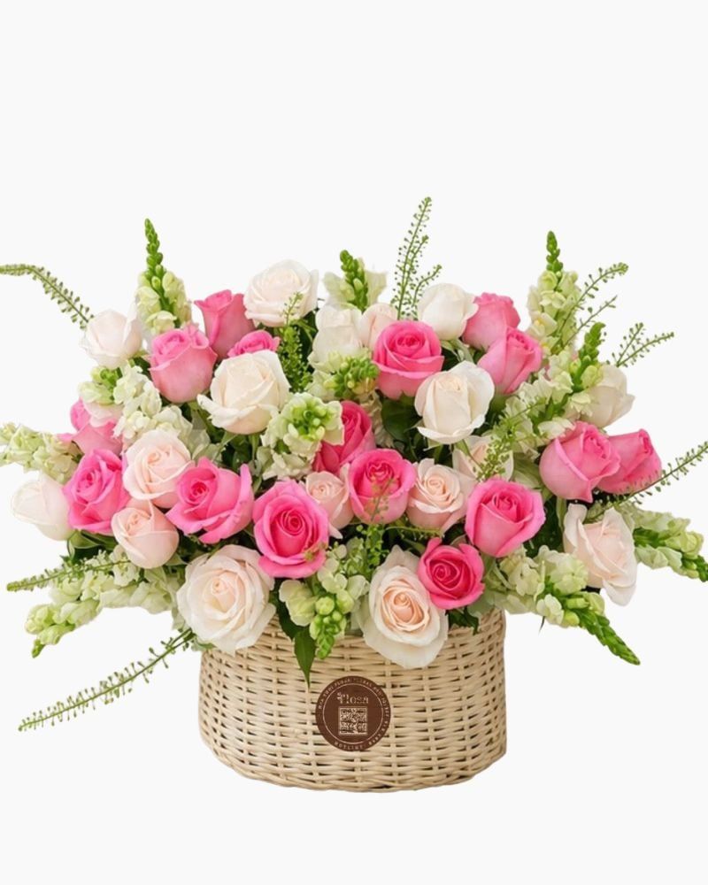  Giỏ Hoa Nét Hồng Thương Mến - GH98 