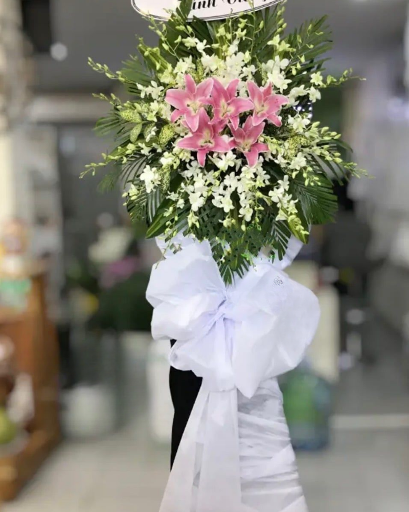  Vòng Hoa Đám Tang Vô Cùng Thương Tiếc Giá Rẻ - HTL130 - Hoa Tang Lễ 