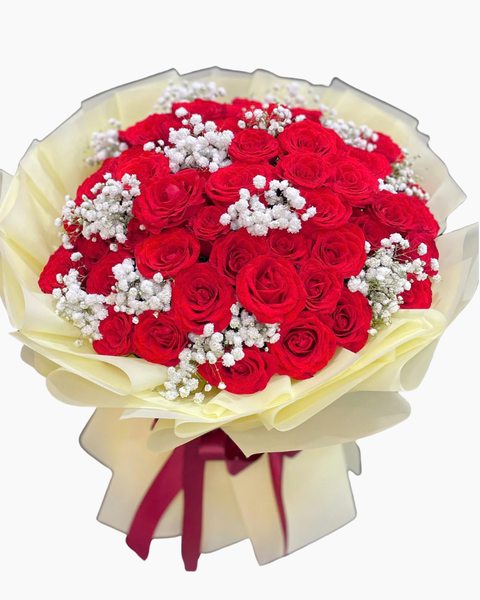 Mẫu Hoa Hồng 8/3 Đẹp, Ý Nghĩa Nhất Ngày Quốc Tế Phụ Nữ:  Bó Hoa Hồng Đỏ Tươi - HBT108 