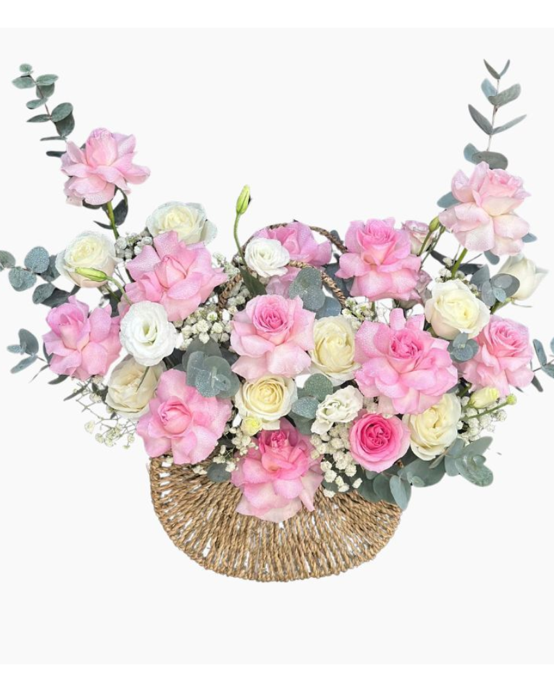  Hoa Giỏ Tình Yêu Màu Pastel - Hoa 20/10 - HG67 