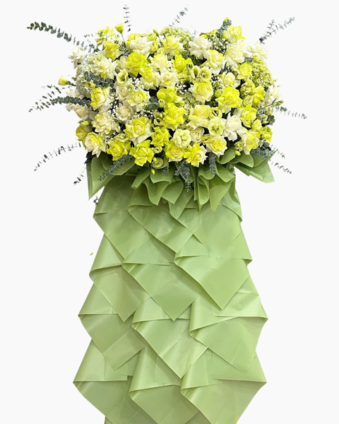 Hoa Chúc Mừng - Mẫu Lẵng Hoa, Kệ Hoa, Bó Hoa Đẹp Nhất:  Kệ Hoa Xanh Matcha  - HCM105 