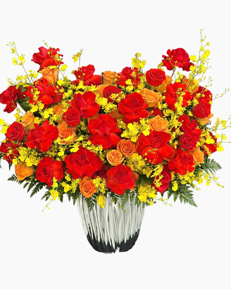  Hộp Hoa Đỏ Vũ  - HH128 