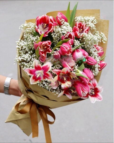 Hoa Tulip bộ sưu tập hoa tulip đẹp, sang trọng, tinh tế: Bó Hoa Tulip - HBD20 - Hoa 8/3