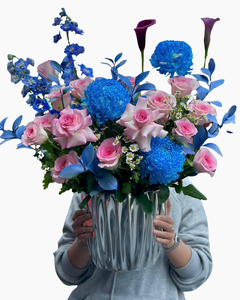  Hộp Hoa Xanh Coban  - HH115 