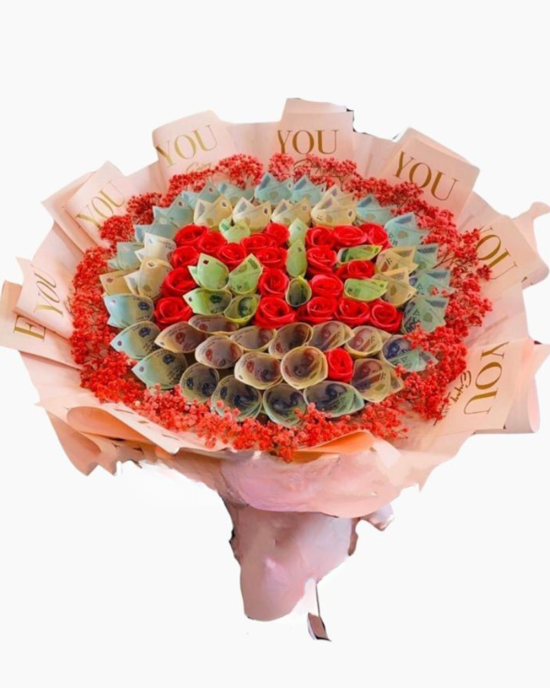  Bó Hoa Tiền Mix Hoa Chữ Mẹ - BT18 - Hoa tặng mẹ 