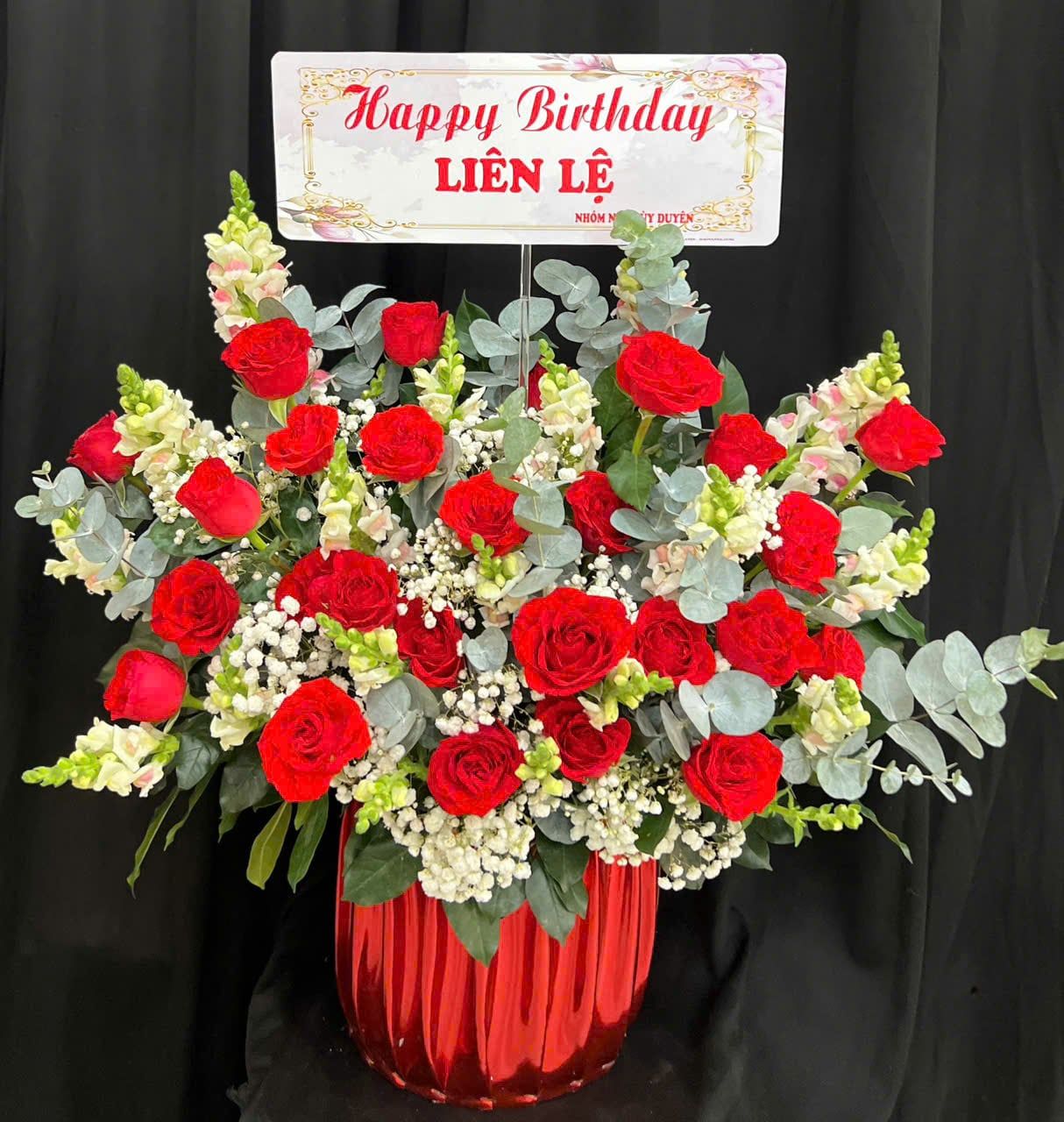  Hộp Hoa Đỏ Sang - HH186 