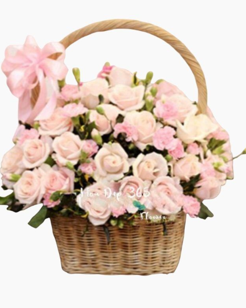 Giỏ Hoa Cẩm Chướng Hồng - HG21- Hoa tặng mẹ