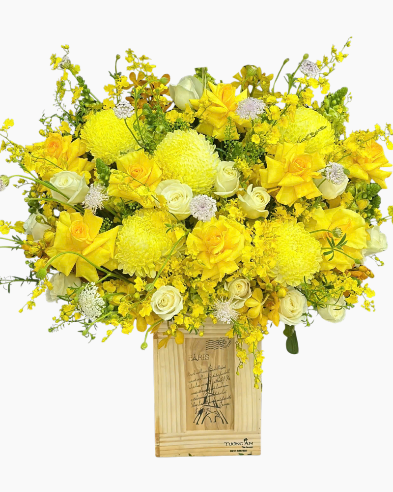  Hộp Hoa Vàng Qúy  - HH130 