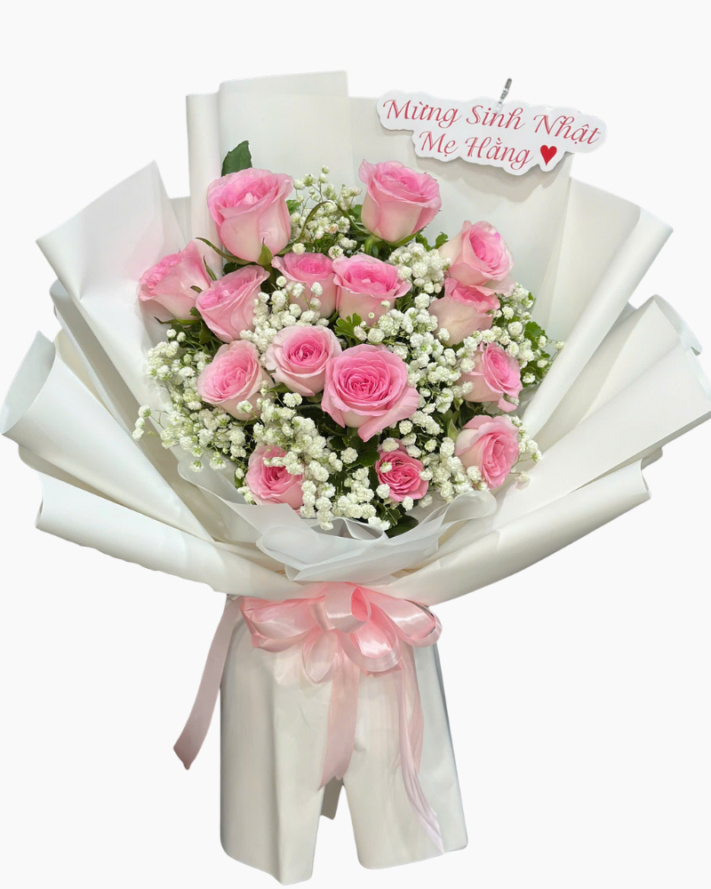  Bó Hoa Sắc Hồng Dịu Dàng - Hoa 20/10 - HBD306 