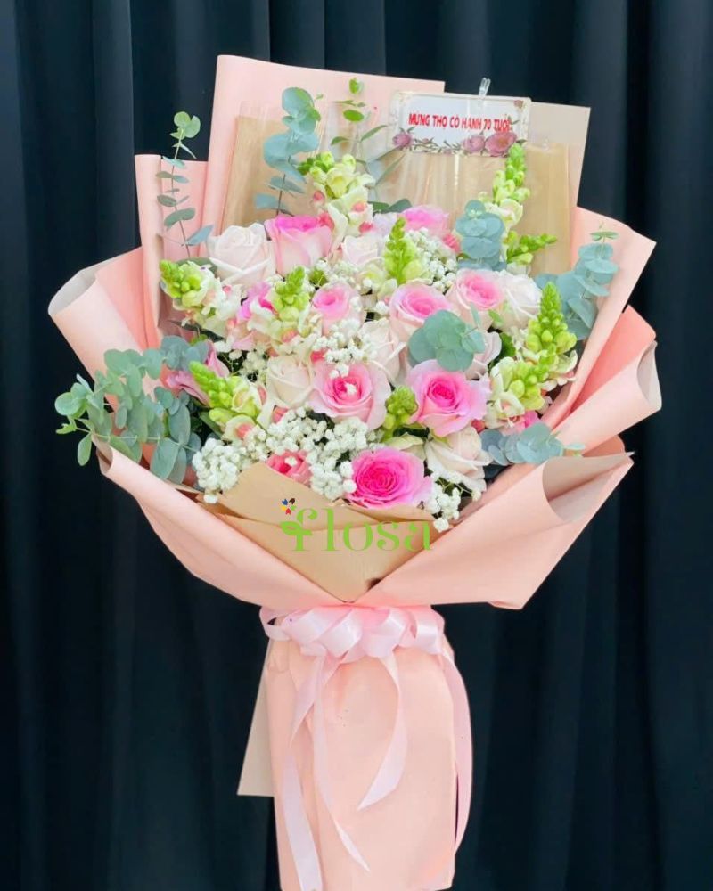  Bó Hoa Sắc Hồng Tinh Khôi-HBD323 