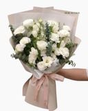  Bó Hoa Cẩm Chướng Trắng Mix Tulip - HBD233 
