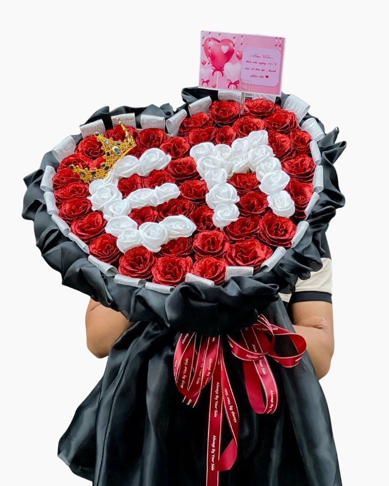  Bó Hoa Hồng Sáp Khắc Tên Em - HST44 - Hoa 8/3 Đẹp 