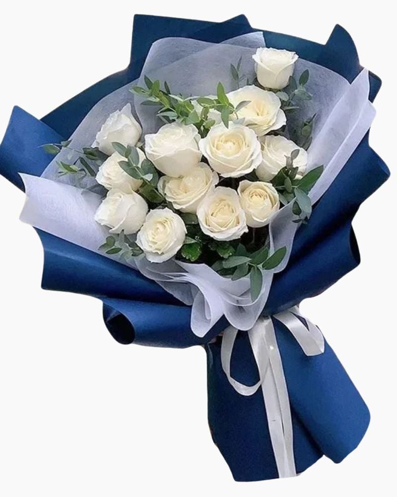  Bó hoa hồng trắng - Ivory Dream - HBD273 