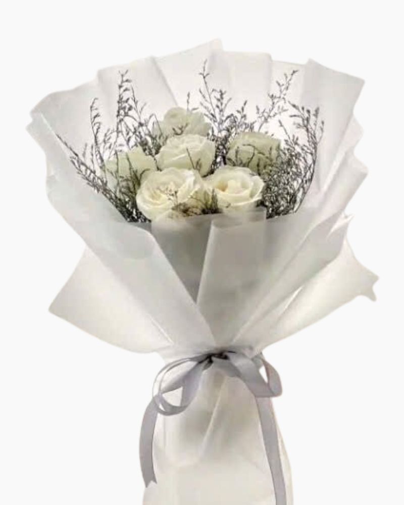  Bó Hoa Hồng Trắng Tinh Yêu Tinh Khiết - HBD21 
