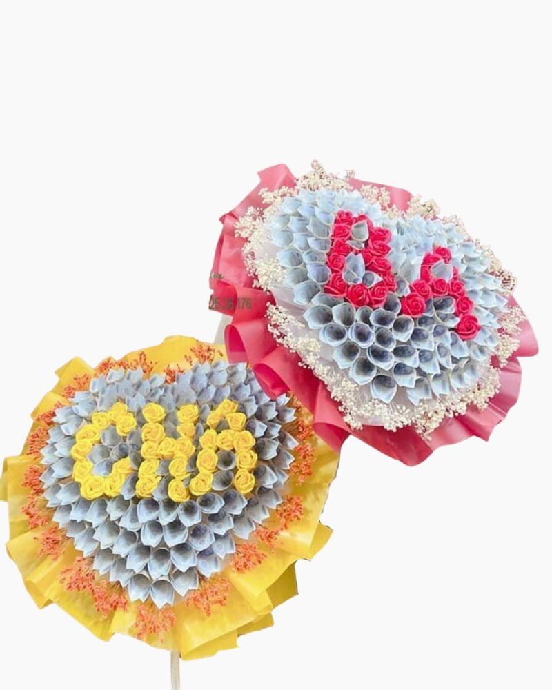  Bó Hoa Tiền 20k Mix Hoa Chữ Ba - BT17 