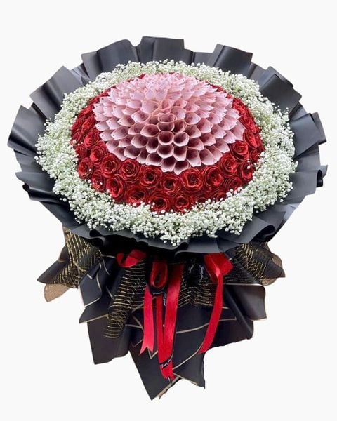 Hoa 20/10 đẹp tặng người yêu, vợ, mẹ: Bó Hoa Trái Tim Đam Mê - Hoa 20/10 - HBT93