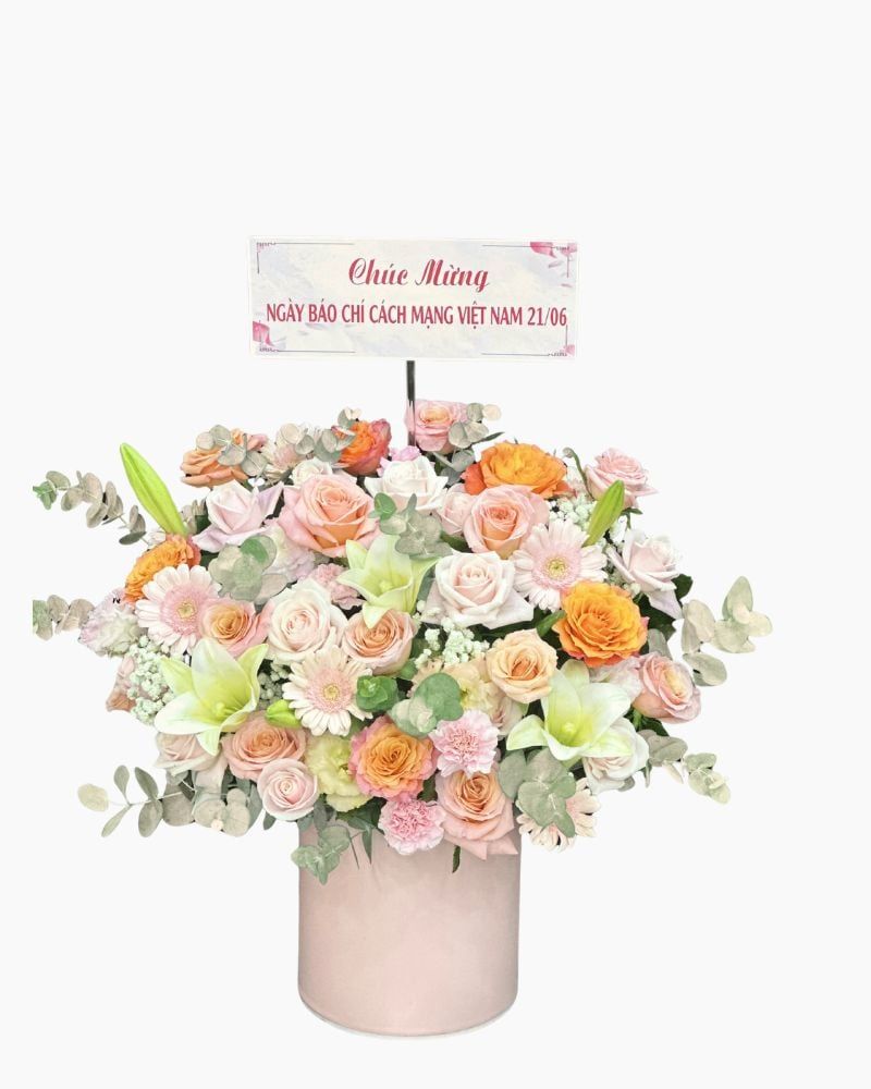  Hộp Hoa Hừng Đông Rực Sáng - Hoa 20/10 - HH55 