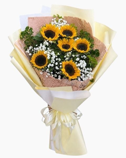 Hoa tặng người yêu đẹp nhất, bó hoa tặng bạn gái lãng mạn ý nghĩa: Bó Hoa Hướng Dương Hy Vọng - HBD373