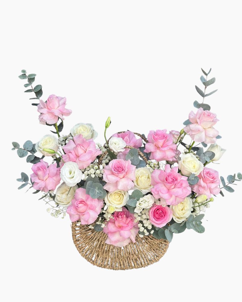  Hoa Giỏ Tình Yêu Màu Pastel - Hoa 20/10 - HG67 