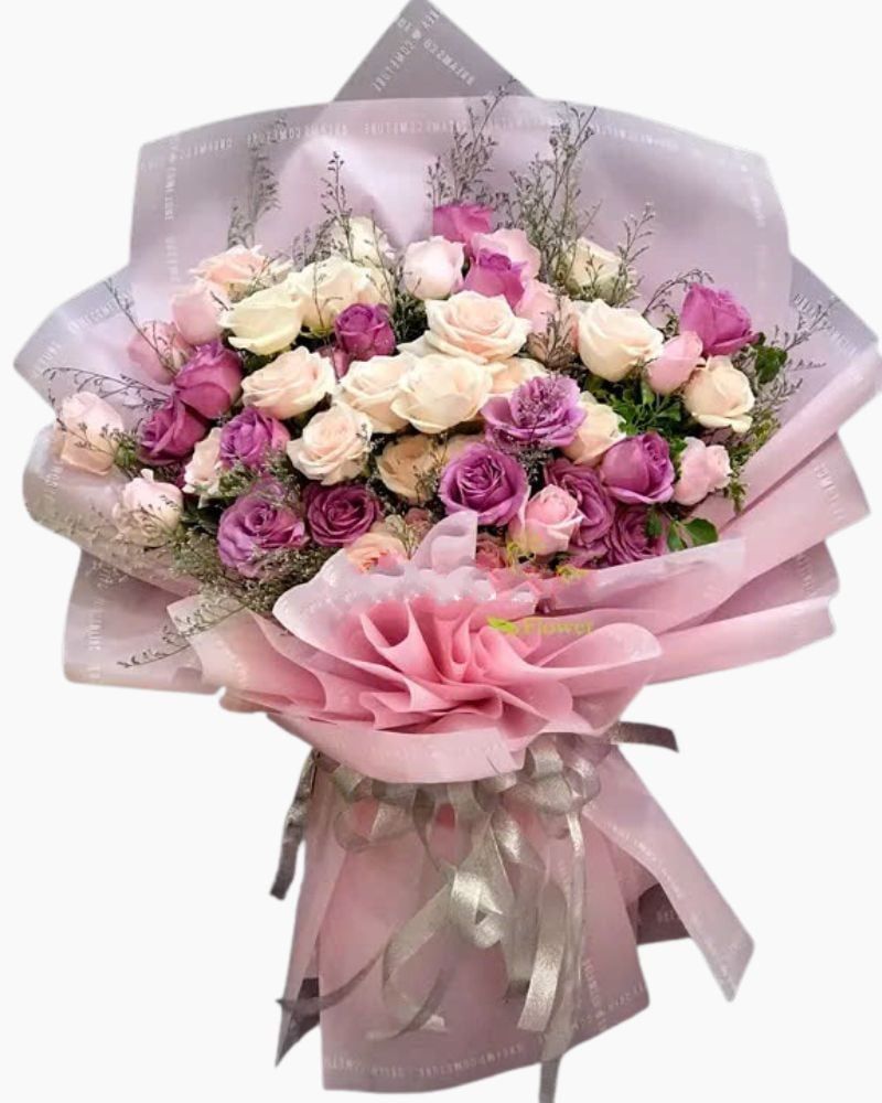  Bó Hoa Tươi Hồng Tím​​​​​​​ - HBD260 