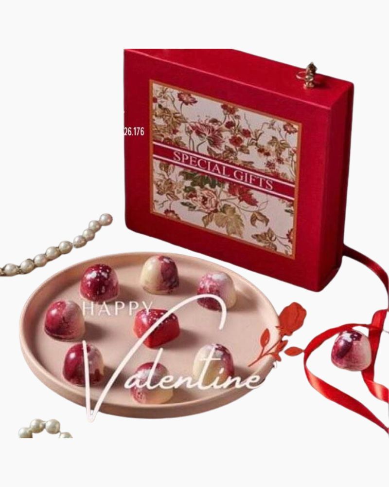  Hộp Chocolate Hoa Đỏ Quai Xách Ngọc Trai - HCCL11 - Quà Tặng 14/2 