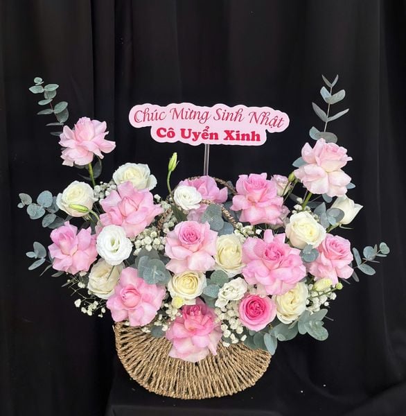 Hoa Giỏ Tình Yêu Màu Pastel - Hoa 20/10 - HG66