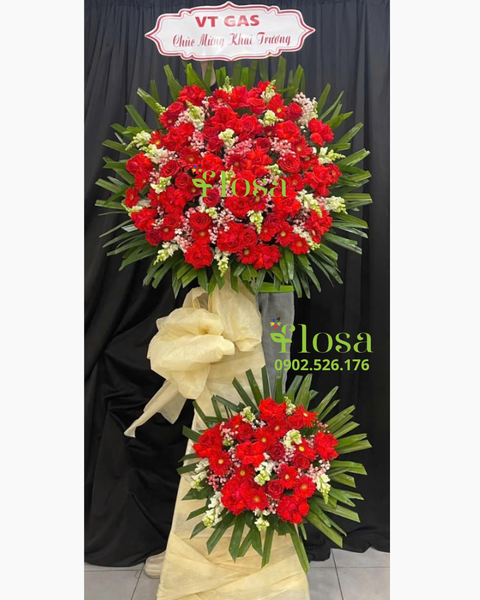 Hoa Chúc Mừng - Mẫu Lẵng Hoa, Kệ Hoa, Bó Hoa Đẹp Nhất: Kệ Hoa Thịnh Vượng - HCM91